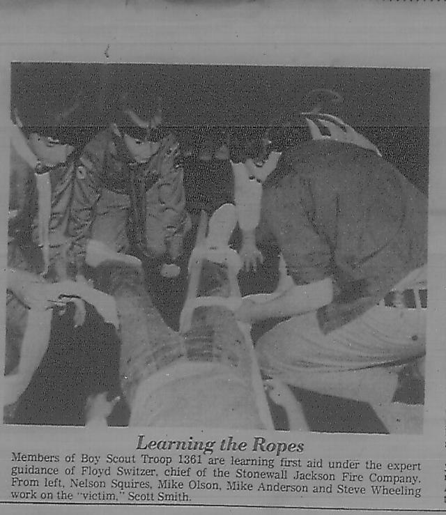 1974-Jan-14 Chief Floyd Switzer teaches Boy Scout Troop 1361 First Aid